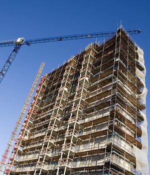 Construction site from low angle view