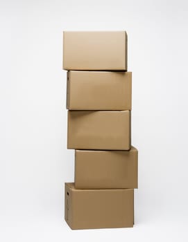 Stack of Cardboard Boxes isolated on white background