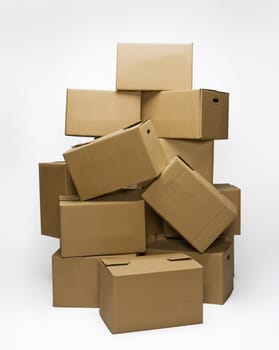 Stack of Cardboard Boxes isolated on white background