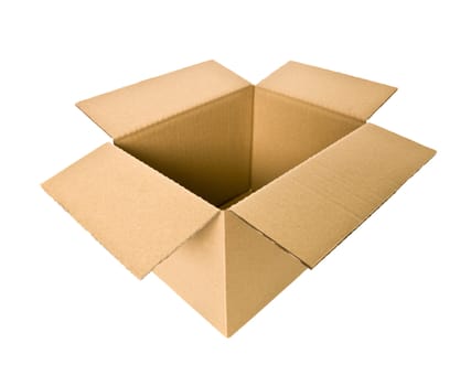 Open Cardboard Box isolated on white background