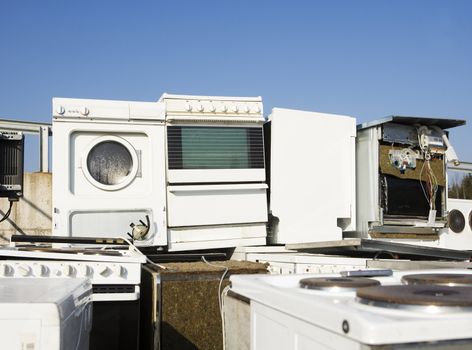 Kitchen Appliance Garbage towards blue sky