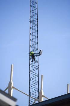 Dangerous work towards blue sky