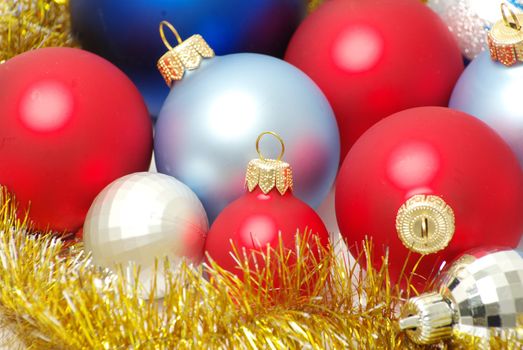 Christmas balls isolated on the white background