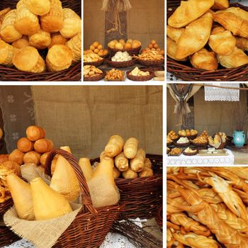 collage with famous oscypek, traditional polish cheese