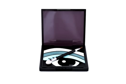 cosmetic set, eye shadow on a white background