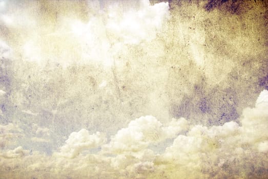 Vintage retro background cloudy sky background.
