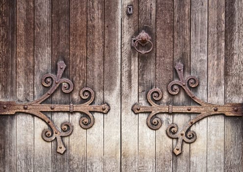 A nice detailed background image of an old wooden door