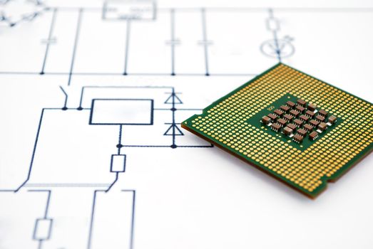 Wiring Diagram and CPU. close-up