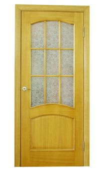 wooden door isolated on white