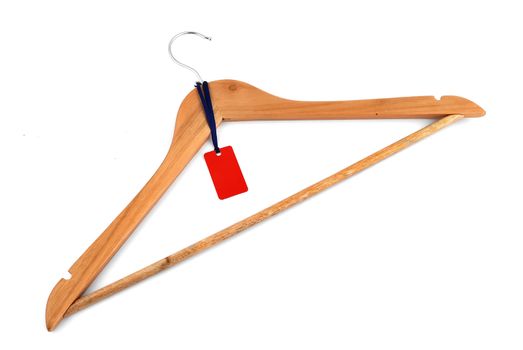 hanger with a label on a white background