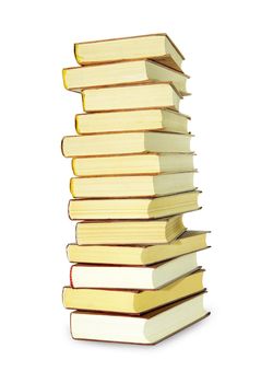   Stack of books isolated over white background
