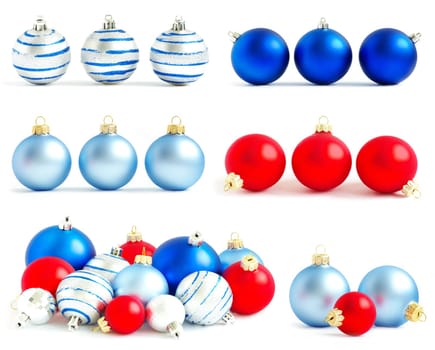 christmas balls isolated on the white background