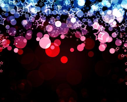 Abstract christmas lights as background on black