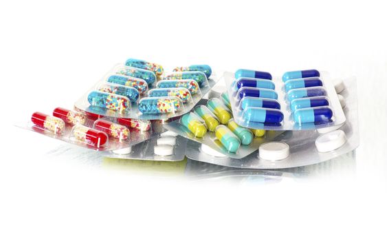  pil of antibiotic  isolated on white