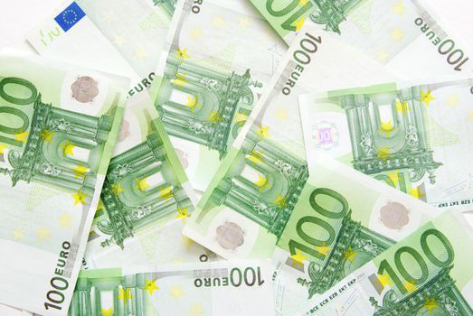 finance background with stack of european banknotes 