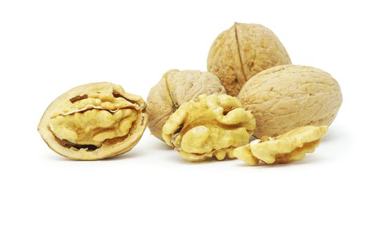 fresh walnuts isolated on a white background