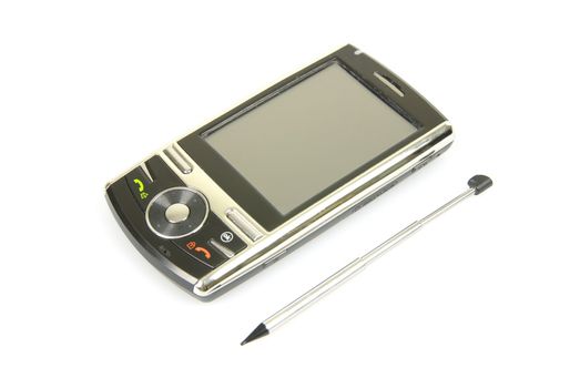 Mobile telephone isolated on a wait background