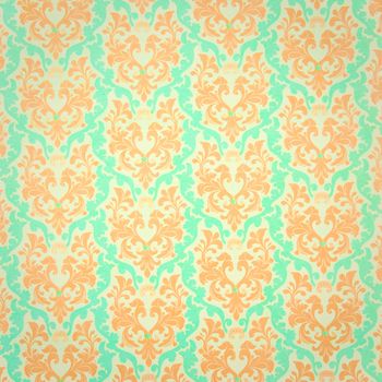 Close up of patterned wallpaper with subtle vignette