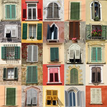 collection of windows with shutters from Italy