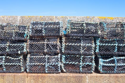 stack of crab nets