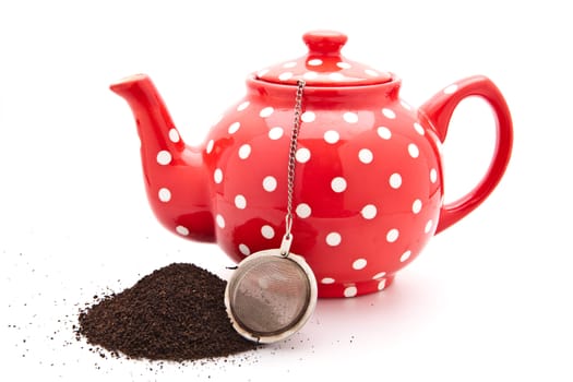 red colorful teapot