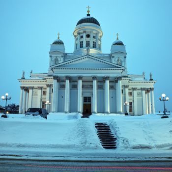 Helsingin tuomiokirkko (Suurkirkko) - the Lutheran Cathedral seen early in the morning.