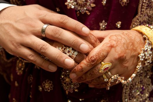 wedding couple hands