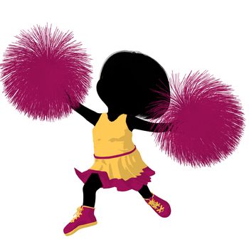 Little cheer girl on a white background