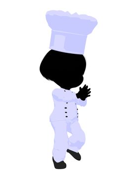 Little chef girl on a white background