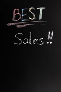 Best sales written in chalk on a blackboard