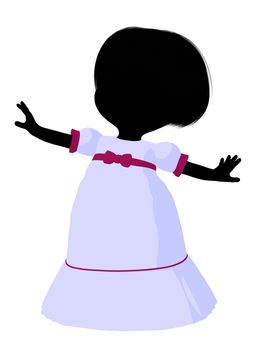 Little romance girl on a white background