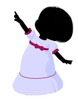 Little romance girl on a white background