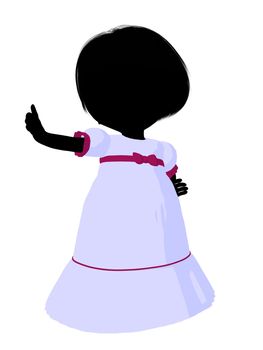 Little romance girl on a white background