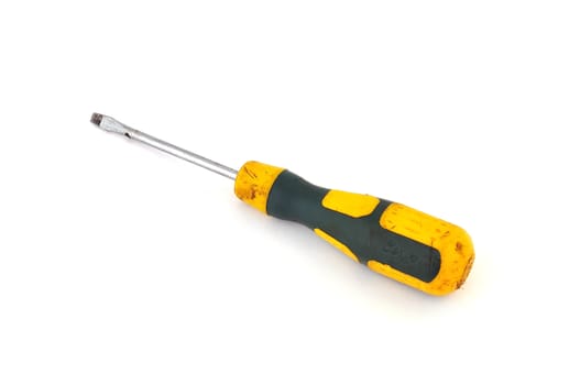  old screwdriver on a white background