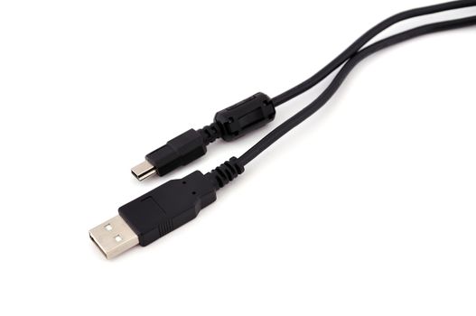 usb wires on a white background