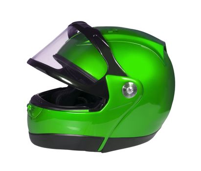 Motorcycle helmet isolated on white with clipping path