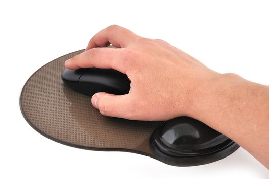 wireless mouse and mause pad  on a white background