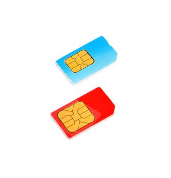 two SIM cards on a white background