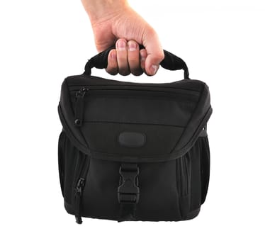 Camera bag on a white background