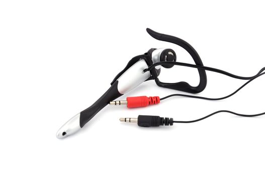 headphones with a microphone on a white background