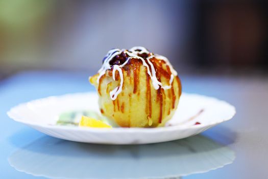 apple desert macro close up