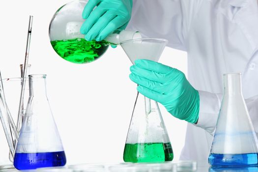 chemical experiment macro close up