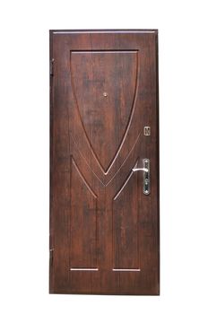 wooden  door on a white background