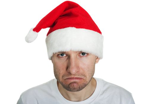 Christmas holiday displeased Santa Claus sadness