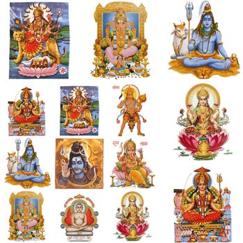 composition with hindu gods isolated on white, India