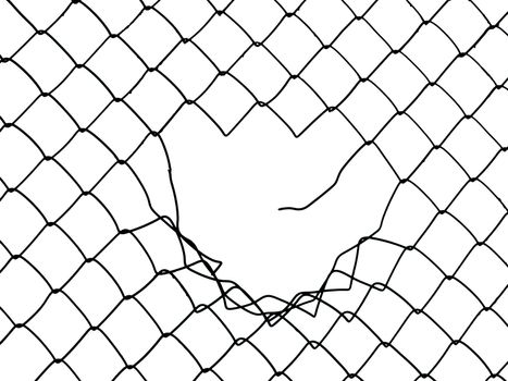 Metal wire fence protection chainlink background