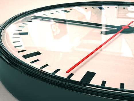 The dial switches clock close-up, 3d image