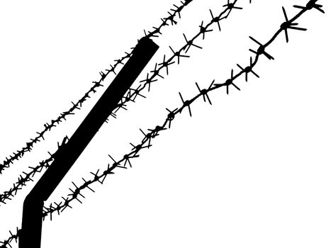 Barbed wire fence for security protection