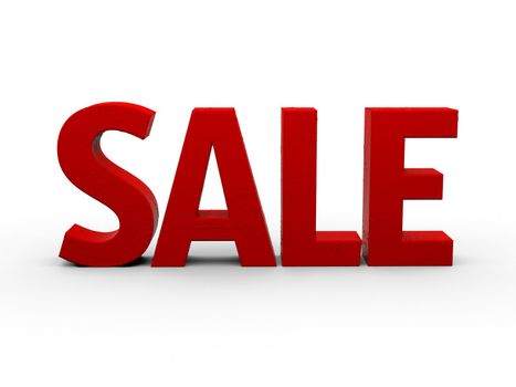 Sale 3d text isolated on white background