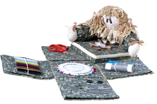 a box made by hand sewing tools